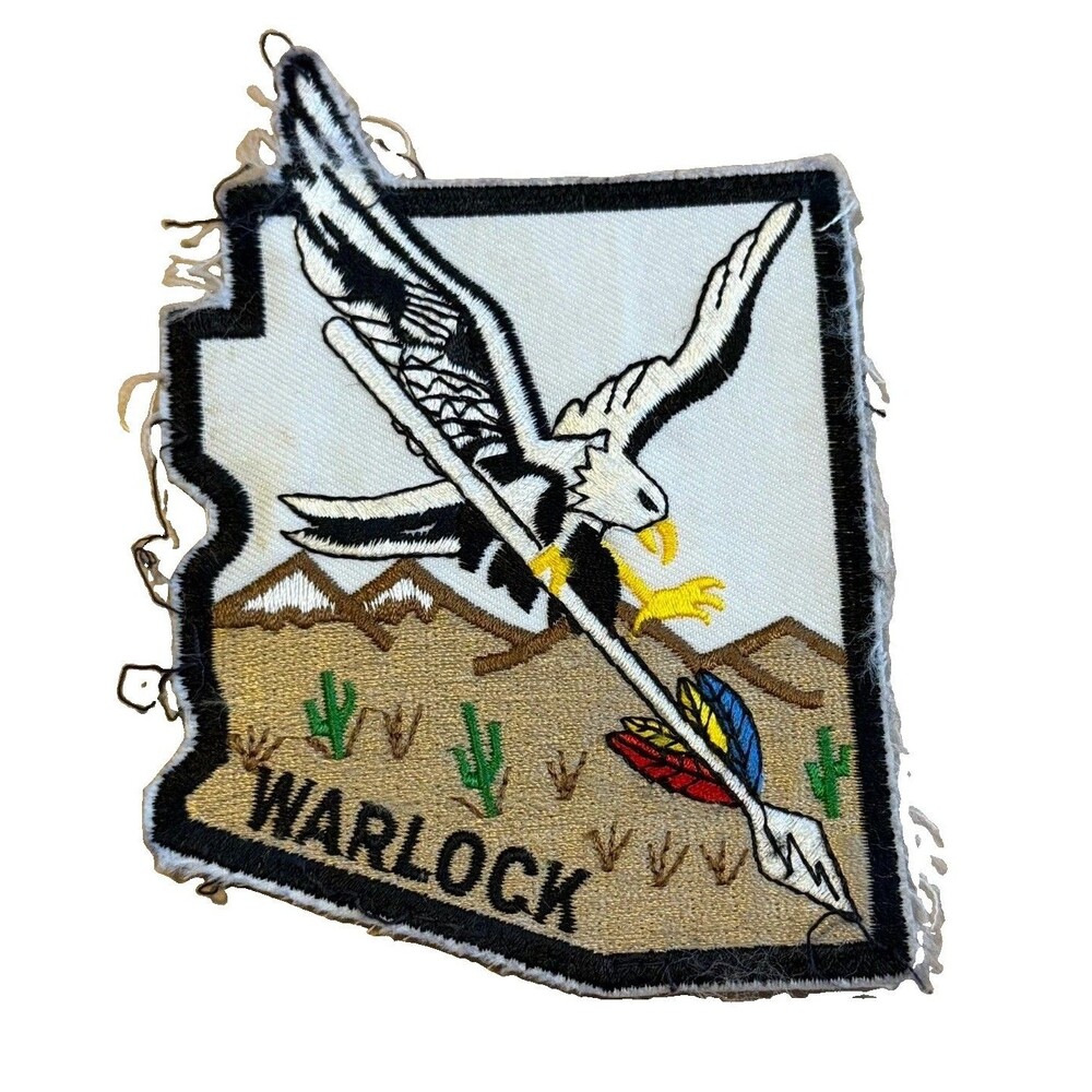 Vintage USAF Warlock Nevada Desert Operations Embroidered Military Morale Patch